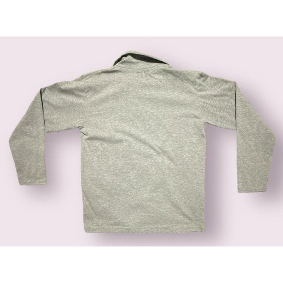 Nike Shirt Mens M Grey Long Sleeve Polo Raised Logo Just Do It - Picture 2 of 7